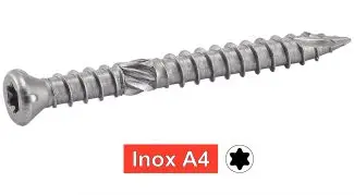 Vis inox A4 - bois durs - 5 x 60 mm - Bte de 200u